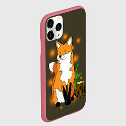 Чехол iPhone 11 Pro матовый Лиса в лесу, цвет: 3D-малиновый — фото 2