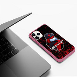 Чехол iPhone 11 Pro матовый AMONG US, цвет: 3D-малиновый — фото 2