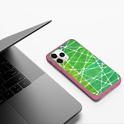 Чехол iPhone 11 Pro матовый Абстракция камень, цвет: 3D-малиновый — фото 2