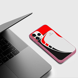 Чехол iPhone 11 Pro матовый Mercedes-Benz, цвет: 3D-малиновый — фото 2