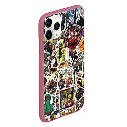 Чехол iPhone 11 Pro матовый JoJo’s Sticker Bombing, цвет: 3D-малиновый — фото 2