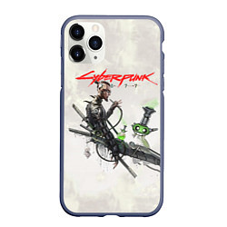 Чехол iPhone 11 Pro матовый CYBERPUNK 2077, цвет: 3D-серый