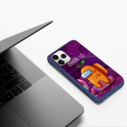 Чехол iPhone 11 Pro матовый Among Us Космос, цвет: 3D-тёмно-синий — фото 2