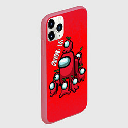 Чехол iPhone 11 Pro матовый AMONG US, цвет: 3D-малиновый — фото 2