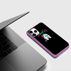 Чехол iPhone 11 Pro матовый Среди нас -Единорог, цвет: 3D-фиолетовый — фото 2