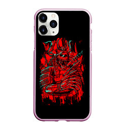 Чехол iPhone 11 Pro матовый Death Samurai, цвет: 3D-розовый