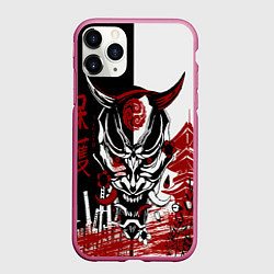 Чехол iPhone 11 Pro матовый Самурай Samurai, цвет: 3D-малиновый