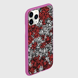 Чехол iPhone 11 Pro матовый Красные и Белые самураи, цвет: 3D-фиолетовый — фото 2