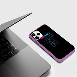 Чехол iPhone 11 Pro матовый Minecraft, цвет: 3D-фиолетовый — фото 2