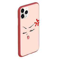 Чехол iPhone 11 Pro матовый Pleasure anime face, цвет: 3D-красный — фото 2