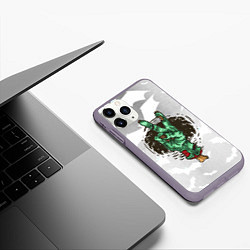 Чехол iPhone 11 Pro матовый Zombie peace hand, цвет: 3D-серый — фото 2