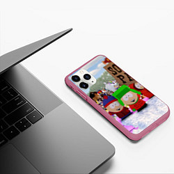 Чехол iPhone 11 Pro матовый Южный Парк South Park, цвет: 3D-малиновый — фото 2