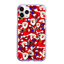 Чехол iPhone 11 Pro матовый Дед Санта, цвет: 3D-светло-сиреневый