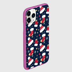 Чехол iPhone 11 Pro матовый Новый год 2021, цвет: 3D-фиолетовый — фото 2