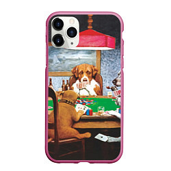 Чехол iPhone 11 Pro матовый Собаки играют в покер