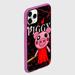 Чехол iPhone 11 Pro матовый ROBLOX PIGGY, цвет: 3D-фиолетовый — фото 2
