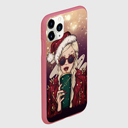 Чехол iPhone 11 Pro матовый Снегурка, цвет: 3D-малиновый — фото 2