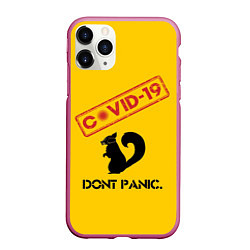 Чехол iPhone 11 Pro матовый Dont Panic covid-19, цвет: 3D-малиновый