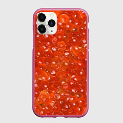 Чехол iPhone 11 Pro матовый Красная икра, цвет: 3D-малиновый