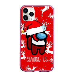 Чехол iPhone 11 Pro матовый Новый Год Среди Нас!, цвет: 3D-малиновый