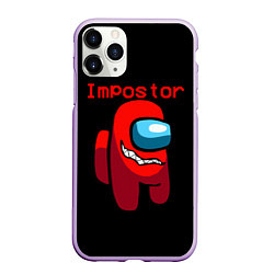 Чехол iPhone 11 Pro матовый AMONG US IMPOSTOR, цвет: 3D-сиреневый