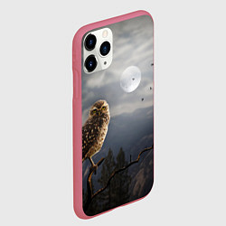 Чехол iPhone 11 Pro матовый Сова, цвет: 3D-малиновый — фото 2