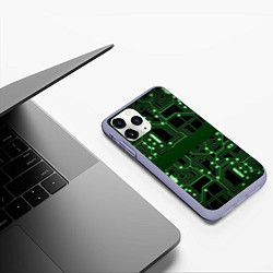 Чехол iPhone 11 Pro матовый Неоновая схема, цвет: 3D-светло-сиреневый — фото 2
