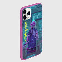 Чехол iPhone 11 Pro матовый Cyberpunk 2077, цвет: 3D-фиолетовый — фото 2