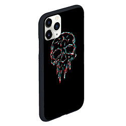 Чехол iPhone 11 Pro матовый Skull Glitch, цвет: 3D-черный — фото 2