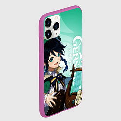 Чехол iPhone 11 Pro матовый GENSHIN IMPACT, ВЕНТИ, цвет: 3D-фиолетовый — фото 2