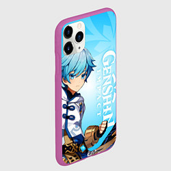 Чехол iPhone 11 Pro матовый GENSHIN IMPACT, ЧЖУН ЮНЬ, цвет: 3D-фиолетовый — фото 2