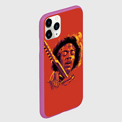 Чехол iPhone 11 Pro матовый Джимми Хендрикс, цвет: 3D-фиолетовый — фото 2