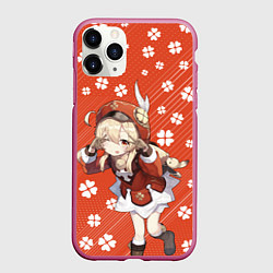Чехол iPhone 11 Pro матовый GENSHIN IMPACT, цвет: 3D-малиновый
