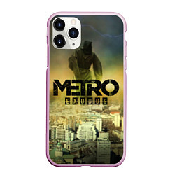 Чехол iPhone 11 Pro матовый Metro logo, цвет: 3D-розовый