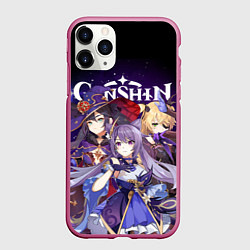 Чехол iPhone 11 Pro матовый GENSHIN IMPACT, цвет: 3D-малиновый