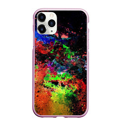 Чехол iPhone 11 Pro матовый Краски, цвет: 3D-розовый