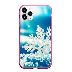 Чехол iPhone 11 Pro матовый Снег, цвет: 3D-малиновый
