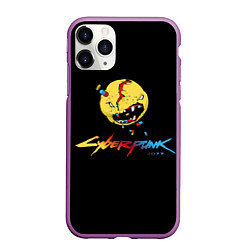 Чехол iPhone 11 Pro матовый Cyberpunk 2077, цвет: 3D-фиолетовый