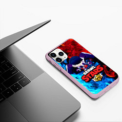 Чехол iPhone 11 Pro матовый Brawl Stars Эдгар, цвет: 3D-розовый — фото 2