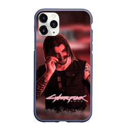 Чехол iPhone 11 Pro матовый Johnny Silverhand Cyberpunk, цвет: 3D-серый