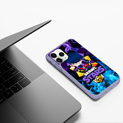 Чехол iPhone 11 Pro матовый BRAWL STARS EDGAR, цвет: 3D-светло-сиреневый — фото 2