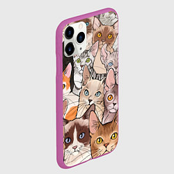 Чехол iPhone 11 Pro матовый Котики, цвет: 3D-фиолетовый — фото 2