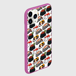 Чехол iPhone 11 Pro матовый Котики Суши, цвет: 3D-фиолетовый — фото 2