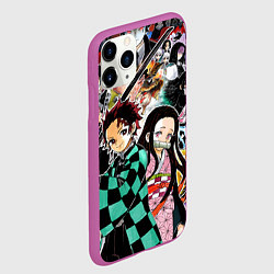 Чехол iPhone 11 Pro матовый Клинок рассекающий демонов, цвет: 3D-фиолетовый — фото 2