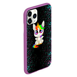 Чехол iPhone 11 Pro матовый Единорог, цвет: 3D-фиолетовый — фото 2