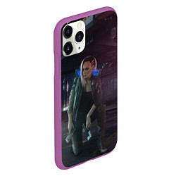 Чехол iPhone 11 Pro матовый Cyberpunk 2077, цвет: 3D-фиолетовый — фото 2