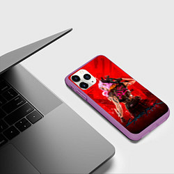 Чехол iPhone 11 Pro матовый КИБЕРПАНК 2077, цвет: 3D-фиолетовый — фото 2