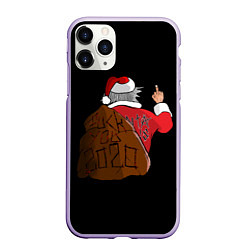 Чехол iPhone 11 Pro матовый Santa claus, цвет: 3D-светло-сиреневый