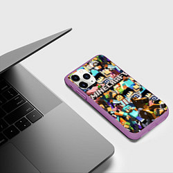 Чехол iPhone 11 Pro матовый MINECRAFT, цвет: 3D-фиолетовый — фото 2