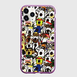 Чехол iPhone 11 Pro матовый НИЧОСИ, цвет: 3D-фиолетовый